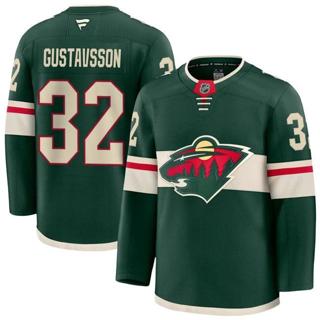 Minnesota Wild #32 Filip Gustavsson Green Home Stitched Hockey Jersey by Hockey David