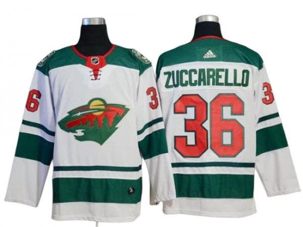 Minnesota Wild #36 Mats Zuccarello White Away Jersey by Hockey David