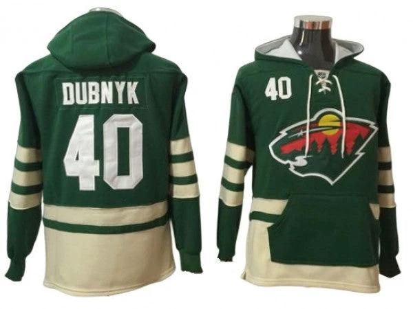 Minnesota Wild #40 Devan Dubnyk Green Hoodie by Hockey David