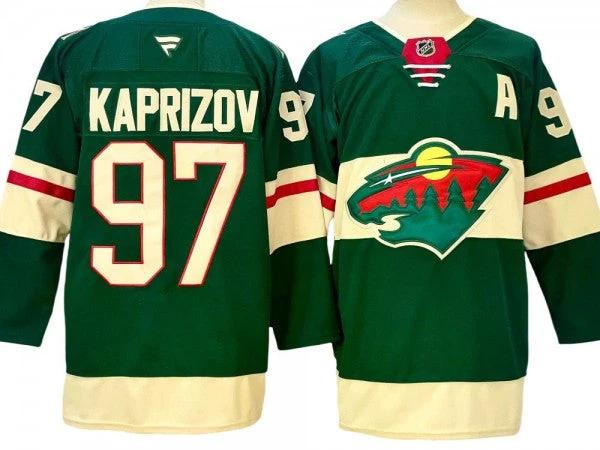 Minnesota Wild #97 Kirill Kaprizov Green Home 2024 Jersey by Hockey David