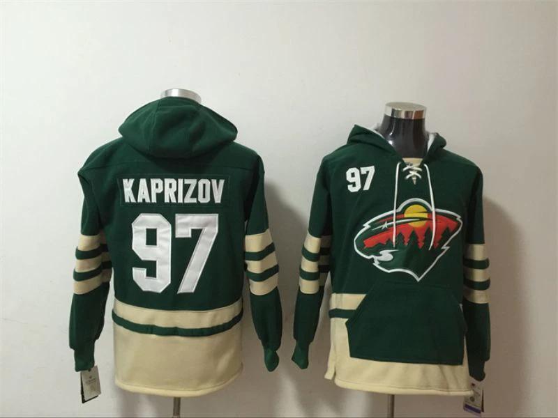 Minnesota Wild #97 Kirill Kaprizov Pullover Hoodie by Hoodie Pullover