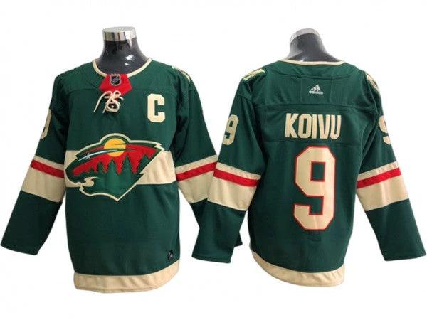 Minnesota Wild #9 Mikko Koivu Green Home Jersey by Hockey David