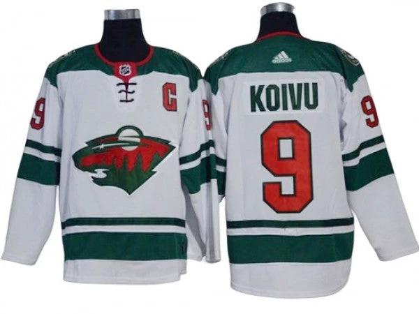 Minnesota Wild #9 Mikko Koivu White Away Jersey by Hockey David