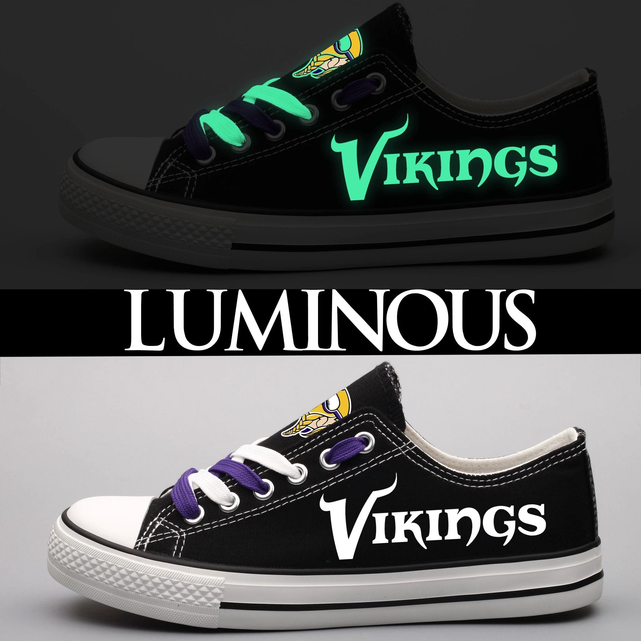 Minnesota Vikings Low Top Canvas Sport Sneakers Shoes For Men Women Fans by Crocs