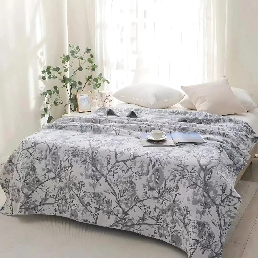 Mirel All-Season Cotton Floral Blanket by Casa & Beyond