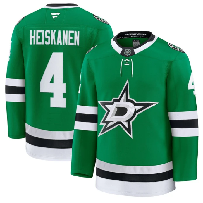 Miro Heiskanen Jersey #4 Dallas Stars Premium All Stitched Kelly Green by Hockey David
