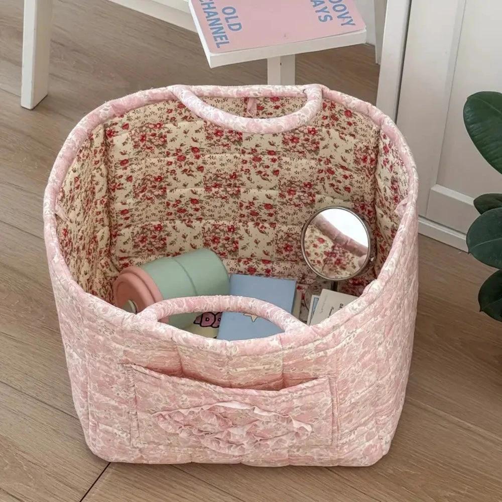 Miscellaneous Floral Quilted Storage Basket by Casa & Beyond
