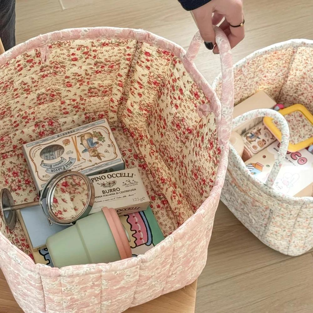 Miscellaneous Floral Quilted Storage Basket by Casa & Beyond