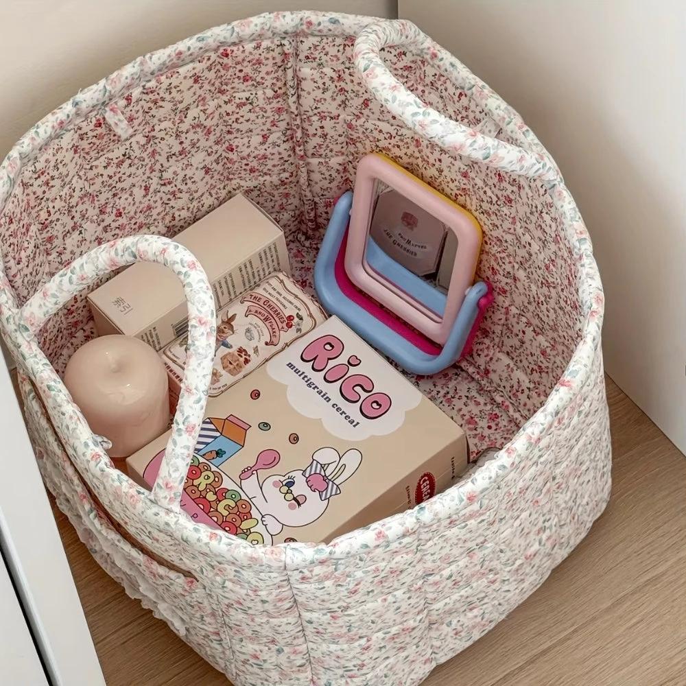 Miscellaneous Floral Quilted Storage Basket by Casa & Beyond