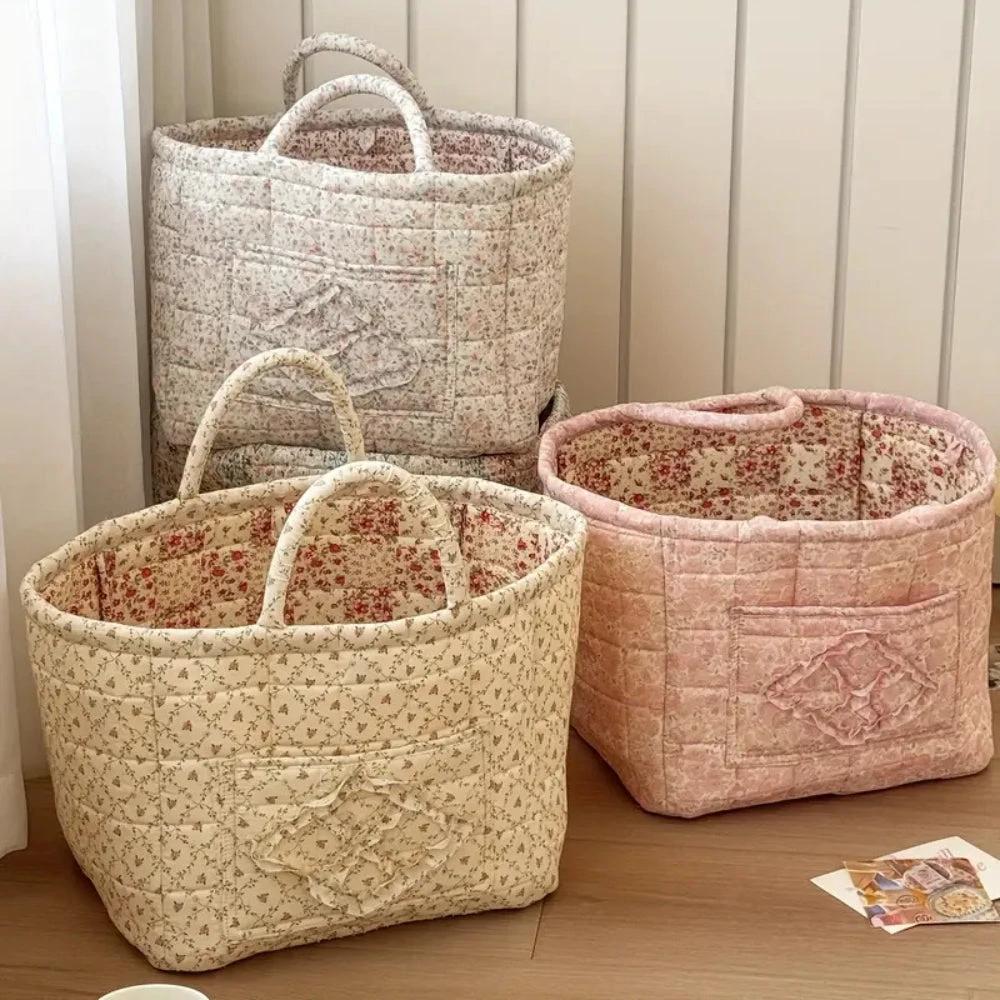 Miscellaneous Floral Quilted Storage Basket by Casa & Beyond