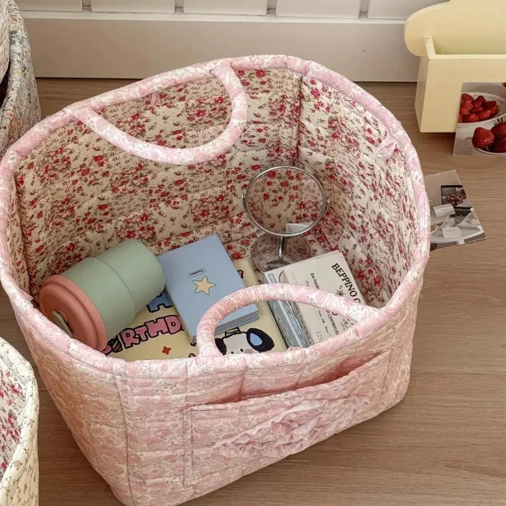 Miscellaneous Floral Quilted Storage Basket by Casa & Beyond