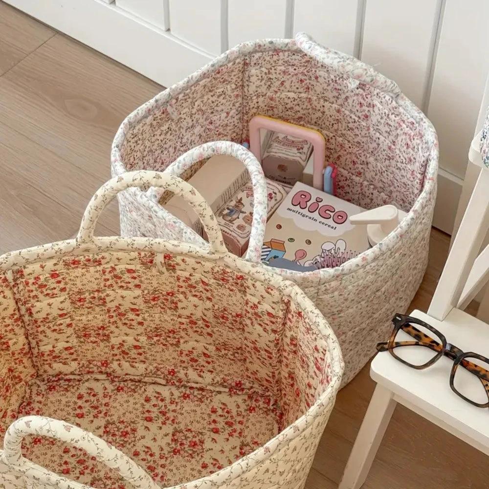 Miscellaneous Floral Quilted Storage Basket by Casa & Beyond