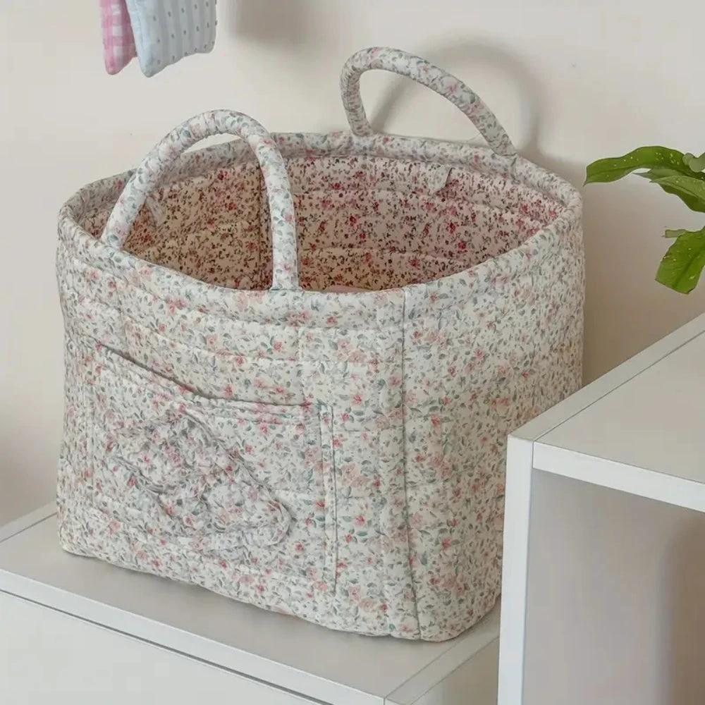 Miscellaneous Floral Quilted Storage Basket by Casa & Beyond
