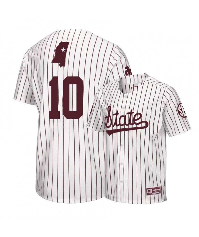 Mississippi State Bulldogs 10 Josh Hatcher White Baseball Jersey by My Store