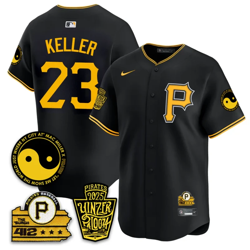 Mitch Keller #23 Jersey Pittsburgh Pirates Yinzerpalooza 2025 Black by My Store