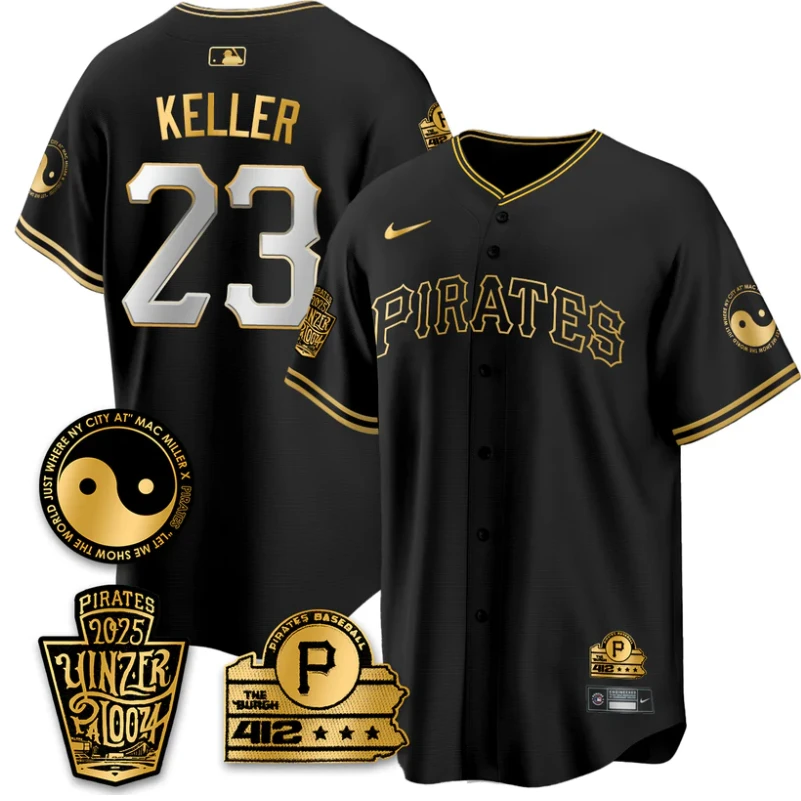 Mitch Keller #23 Jersey Pittsburgh Pirates Yinzerpalooza 2025 Black Gold by My Store