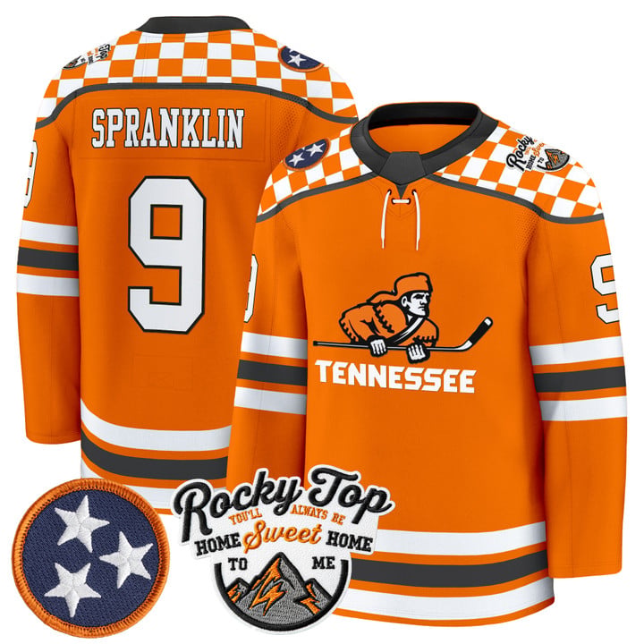 Mitchell Spranklin Jersey #9 Tennessee Volunteers 2025-26 Hockey Premium Stitched by Hockey David