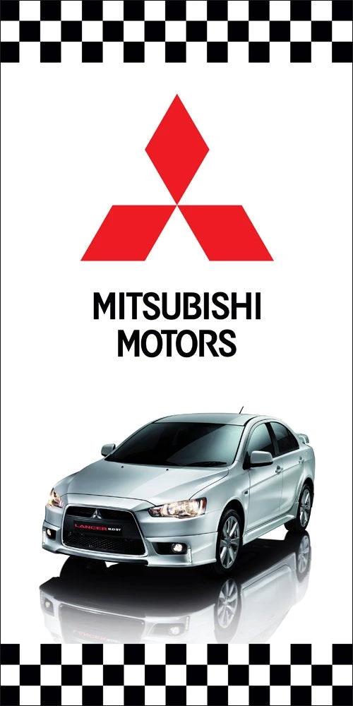 Mitsubishi Sport Flag Vertical 3X5 Ft Polyester Banner USA 90x150cm by flagsjustdoit