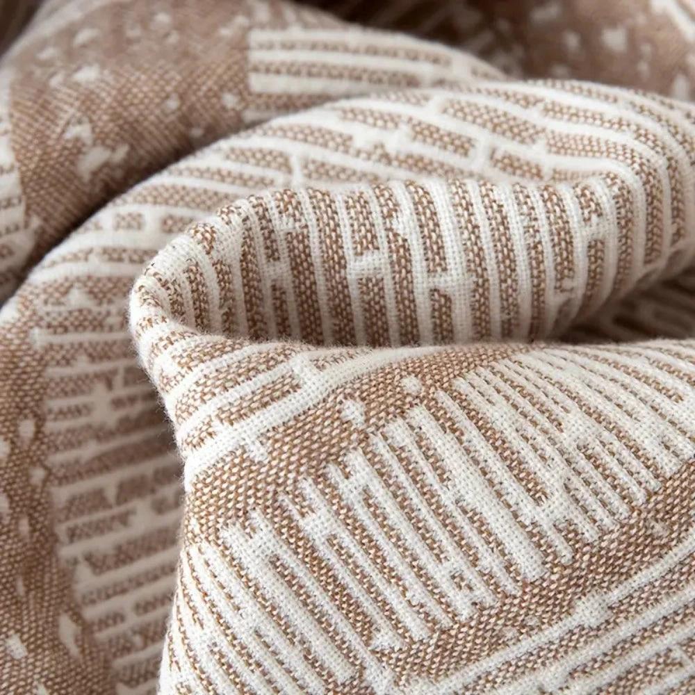 Mixed Tone Geometric Cotton Blanket by Casa & Beyond