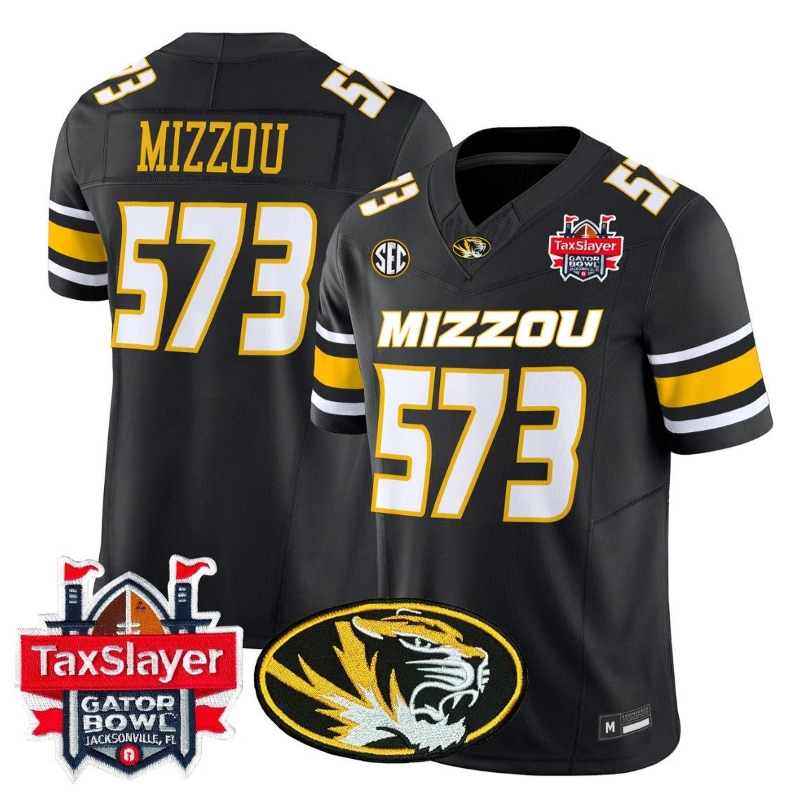 Mizzou Jersey #573 Missouri Tigers 2025 Gator Bowl Vapor Stitched by My Store NCAA Football Jerseys