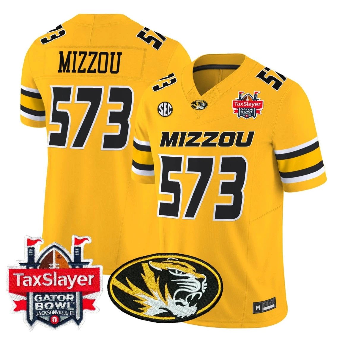 Mizzou Jersey #573 Missouri Tigers 2025 Gator Bowl Vapor Stitched by My Store NCAA Football Jerseys
