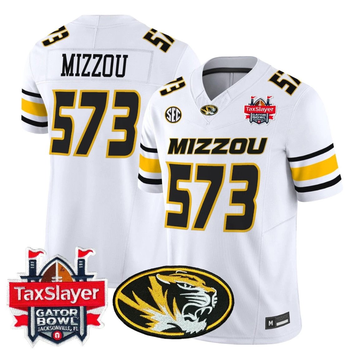 Mizzou Jersey #573 Missouri Tigers 2025 Gator Bowl Vapor Stitched by My Store NCAA Football Jerseys