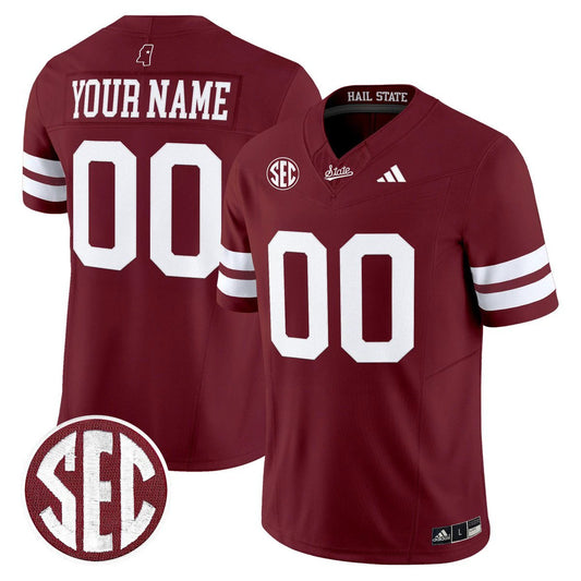 Custom Mississippi State Bulldogs Jersey Name, Number Dark Mode Stitched Maroon by My Store NCAA Football Jerseys