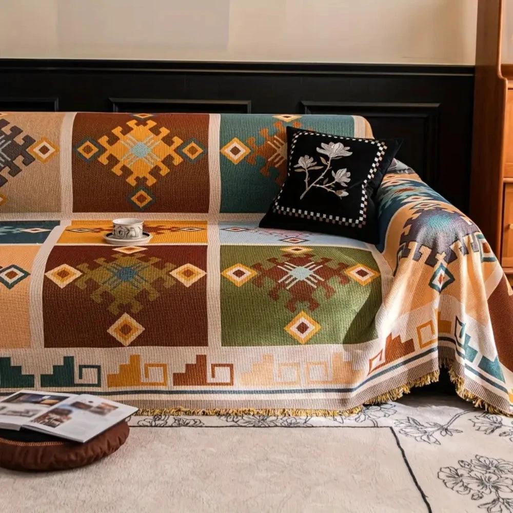 Modern Geometric Tribal Sofa Cover by Casa & Beyond