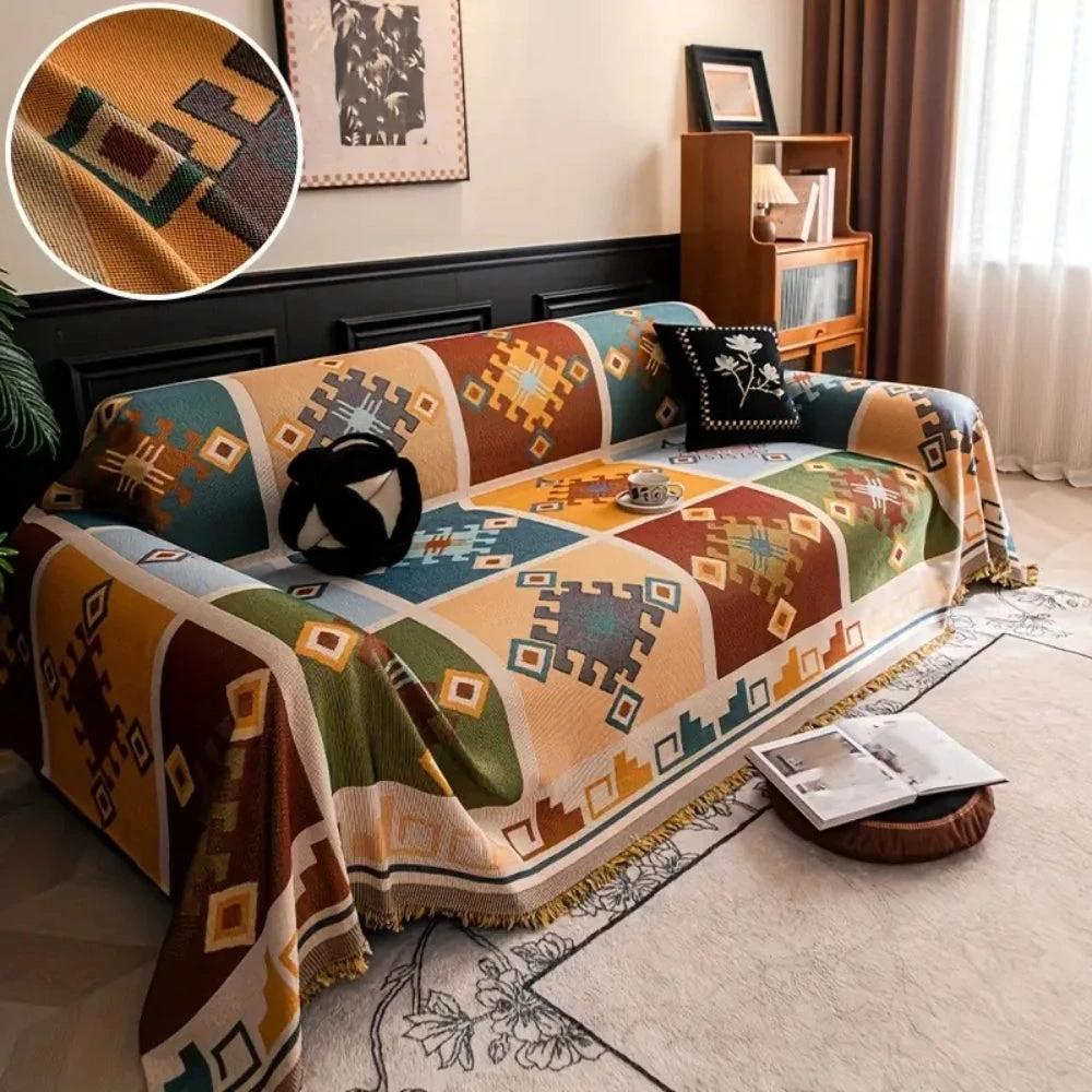 Modern Geometric Tribal Sofa Cover by Casa & Beyond