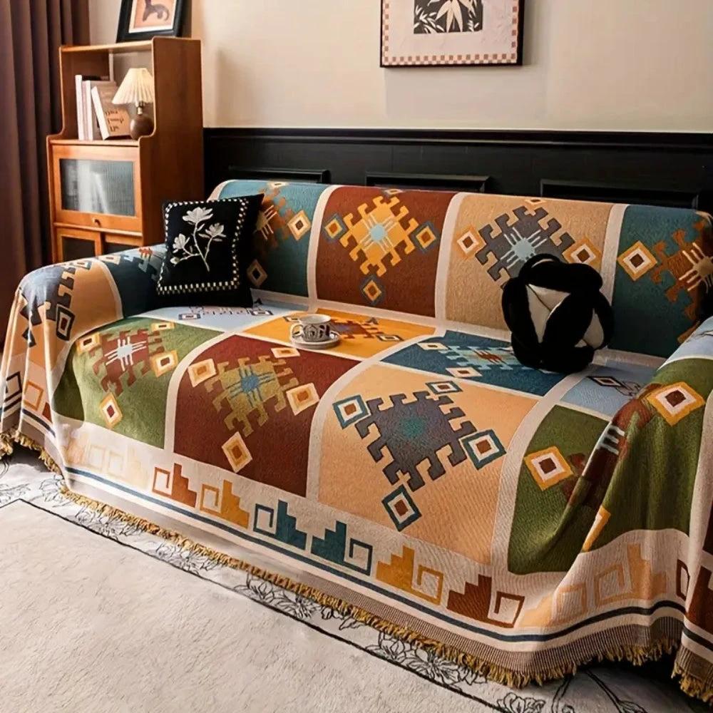 Modern Geometric Tribal Sofa Cover by Casa & Beyond