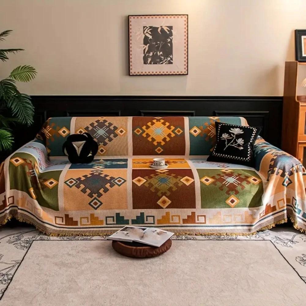 Modern Geometric Tribal Sofa Cover by Casa & Beyond