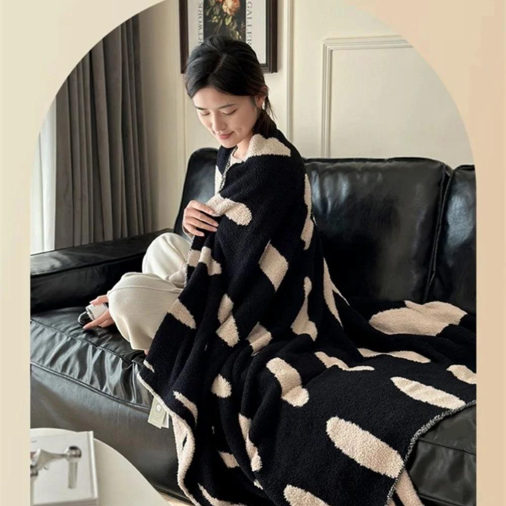 Modern Polka Dot Fleece Blanket by Casa & Beyond
