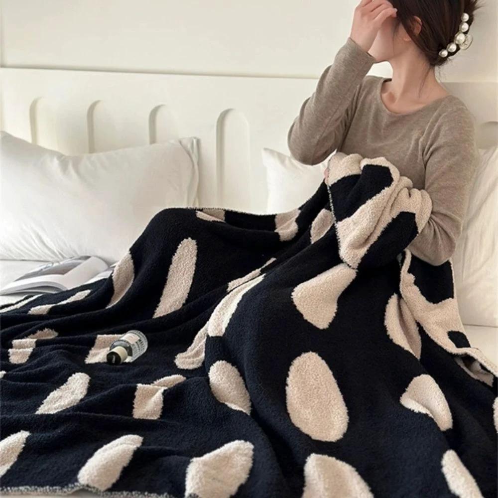 Modern Polka Dot Fleece Blanket by Casa & Beyond