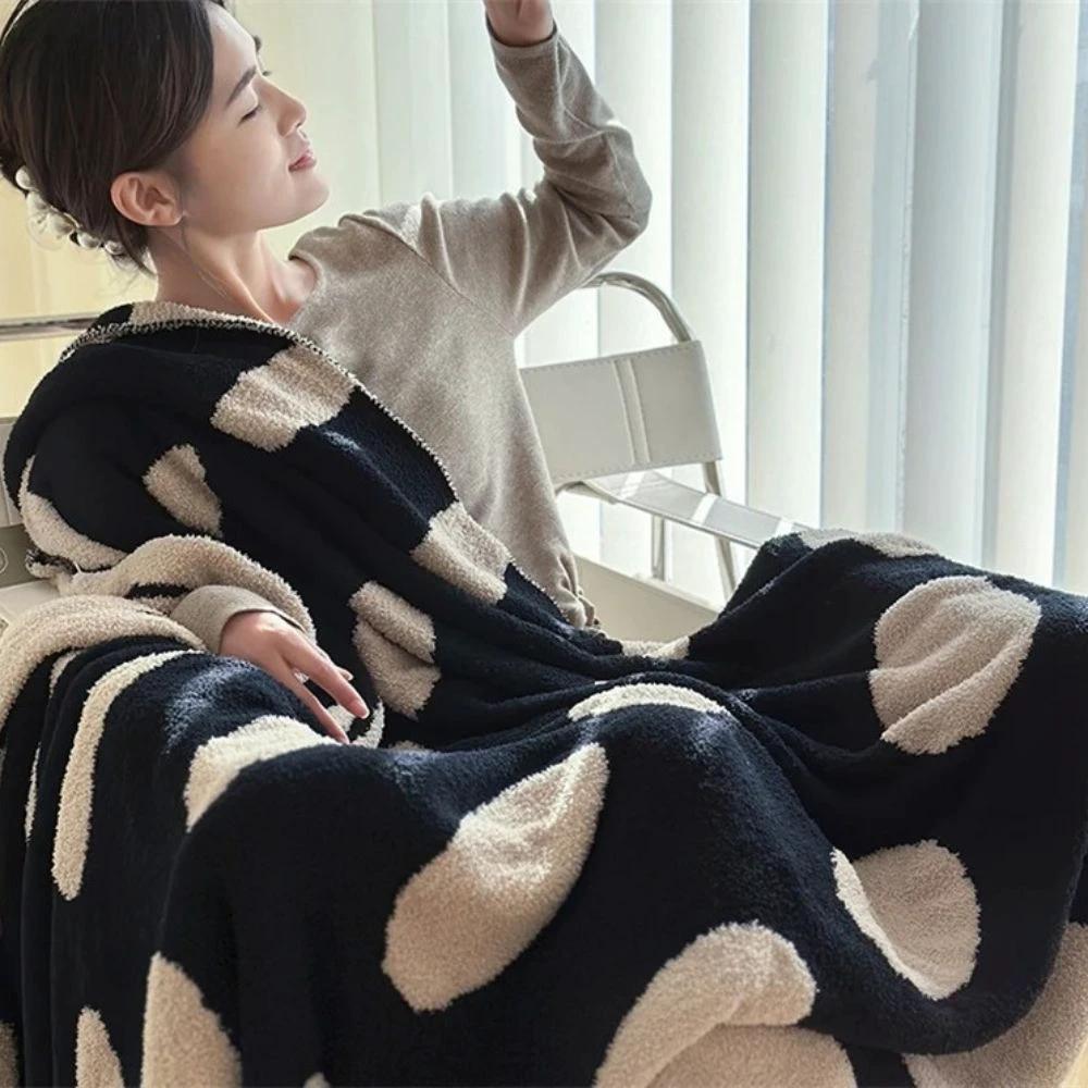 Modern Polka Dot Fleece Blanket by Casa & Beyond