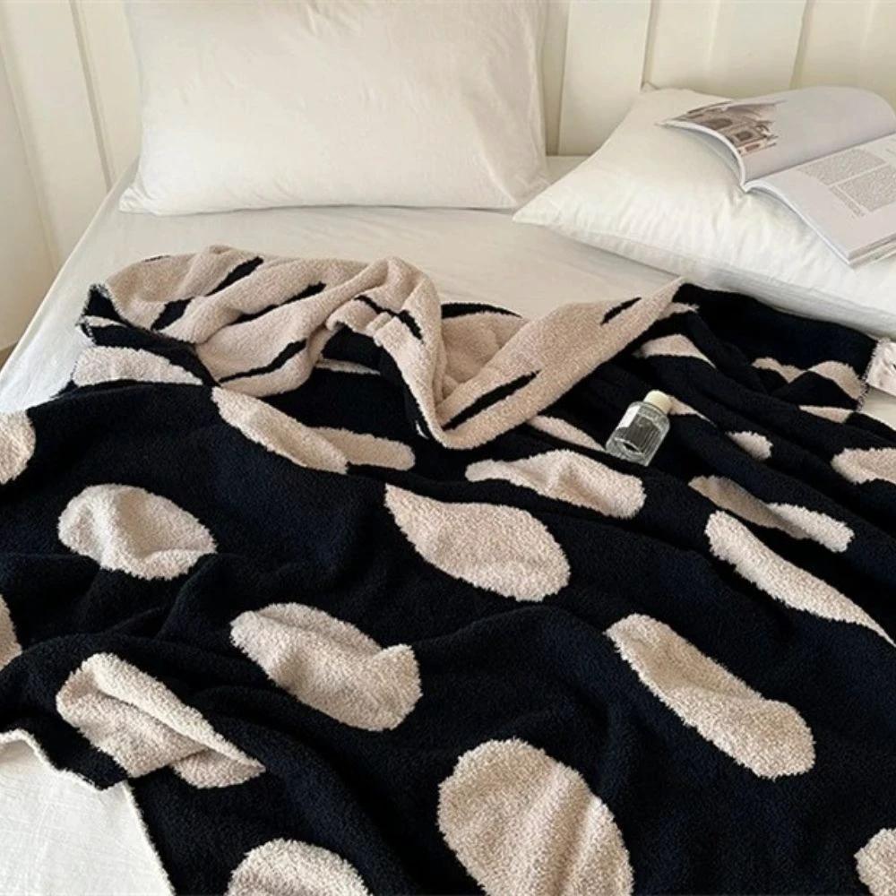 Modern Polka Dot Fleece Blanket by Casa & Beyond