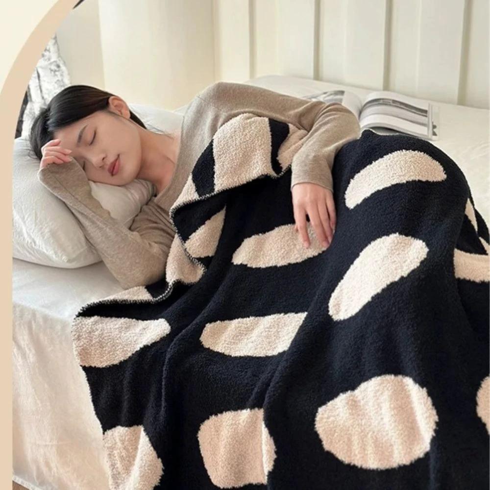 Modern Polka Dot Fleece Blanket by Casa & Beyond