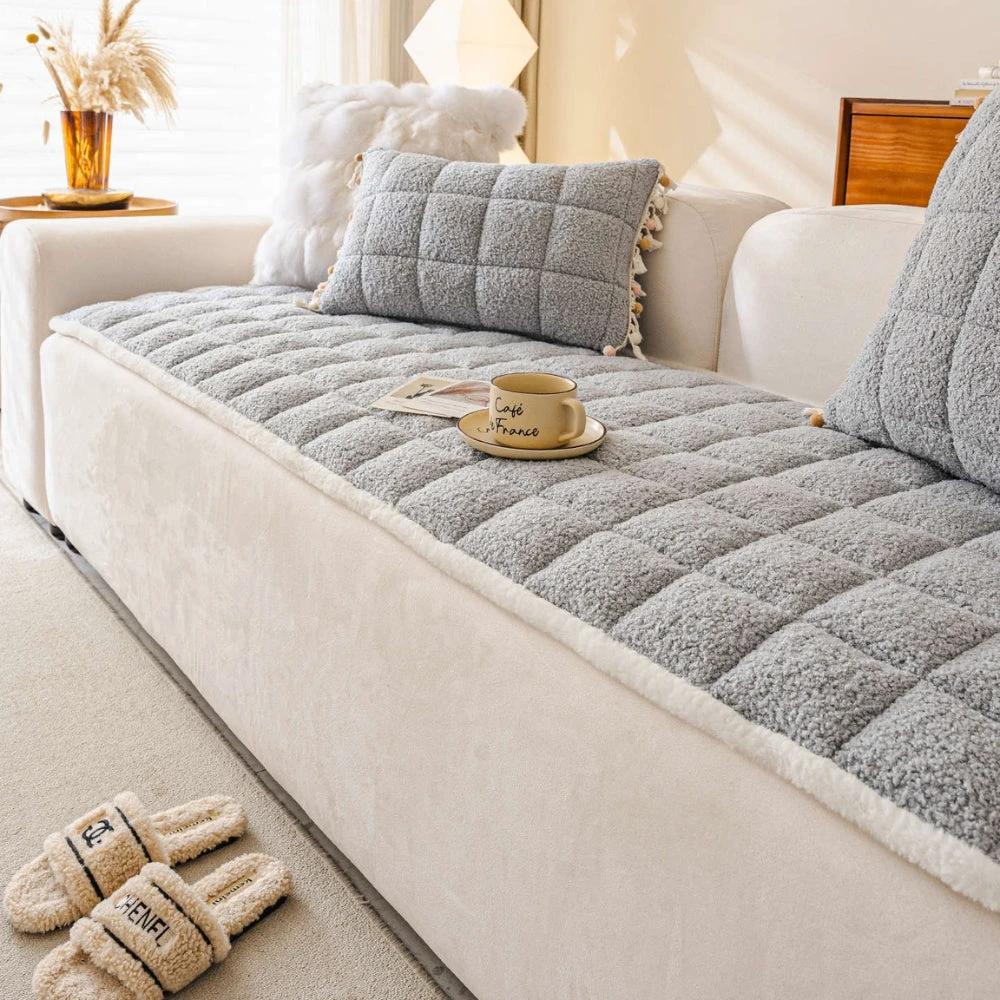 Modern Square Boucle Anti-Slip Couch Cover by Casa & Beyond