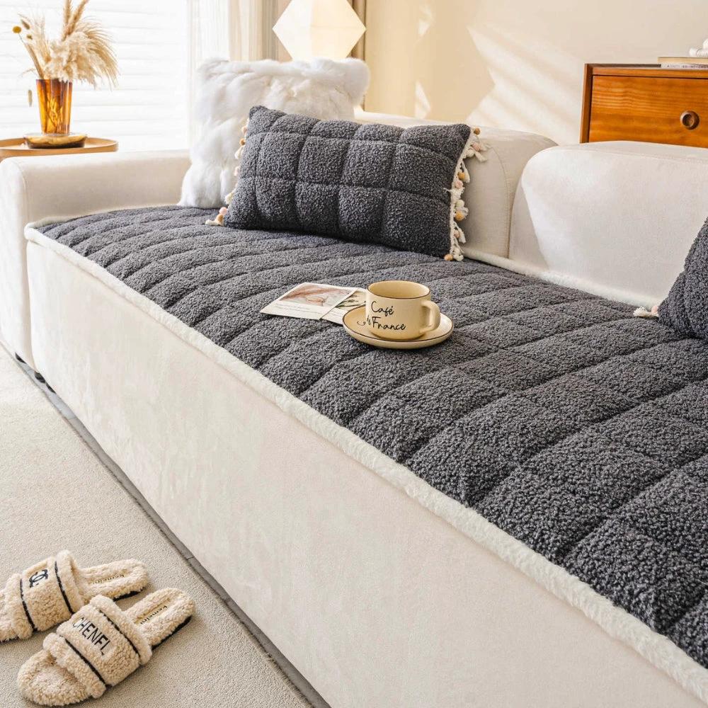 Modern Square Boucle Anti-Slip Couch Cover by Casa & Beyond