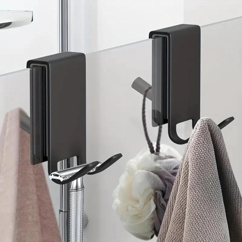 On Glass Stainless Shower Door Hooks by Casa & Beyond