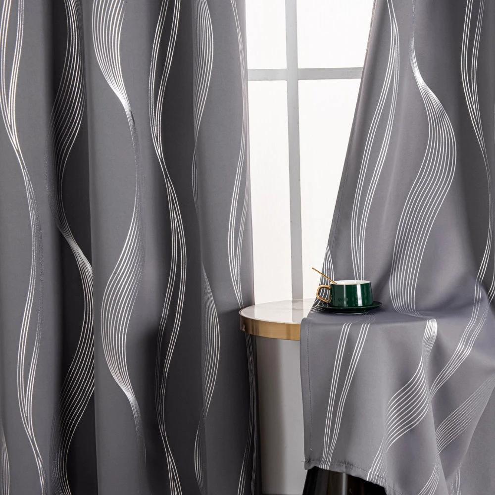 Modern Wave Pattern Blackout Curtain by Casa & Beyond
