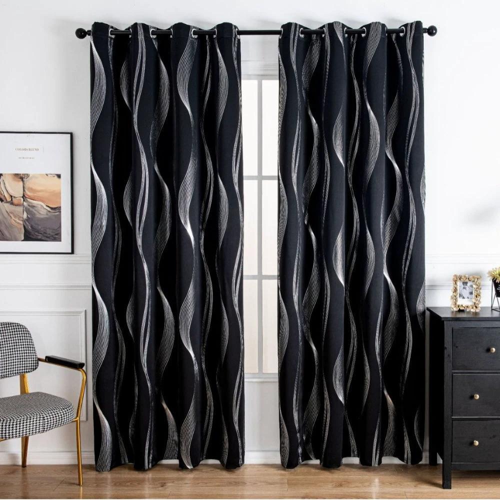 Modern Wave Pattern Blackout Curtain by Casa & Beyond
