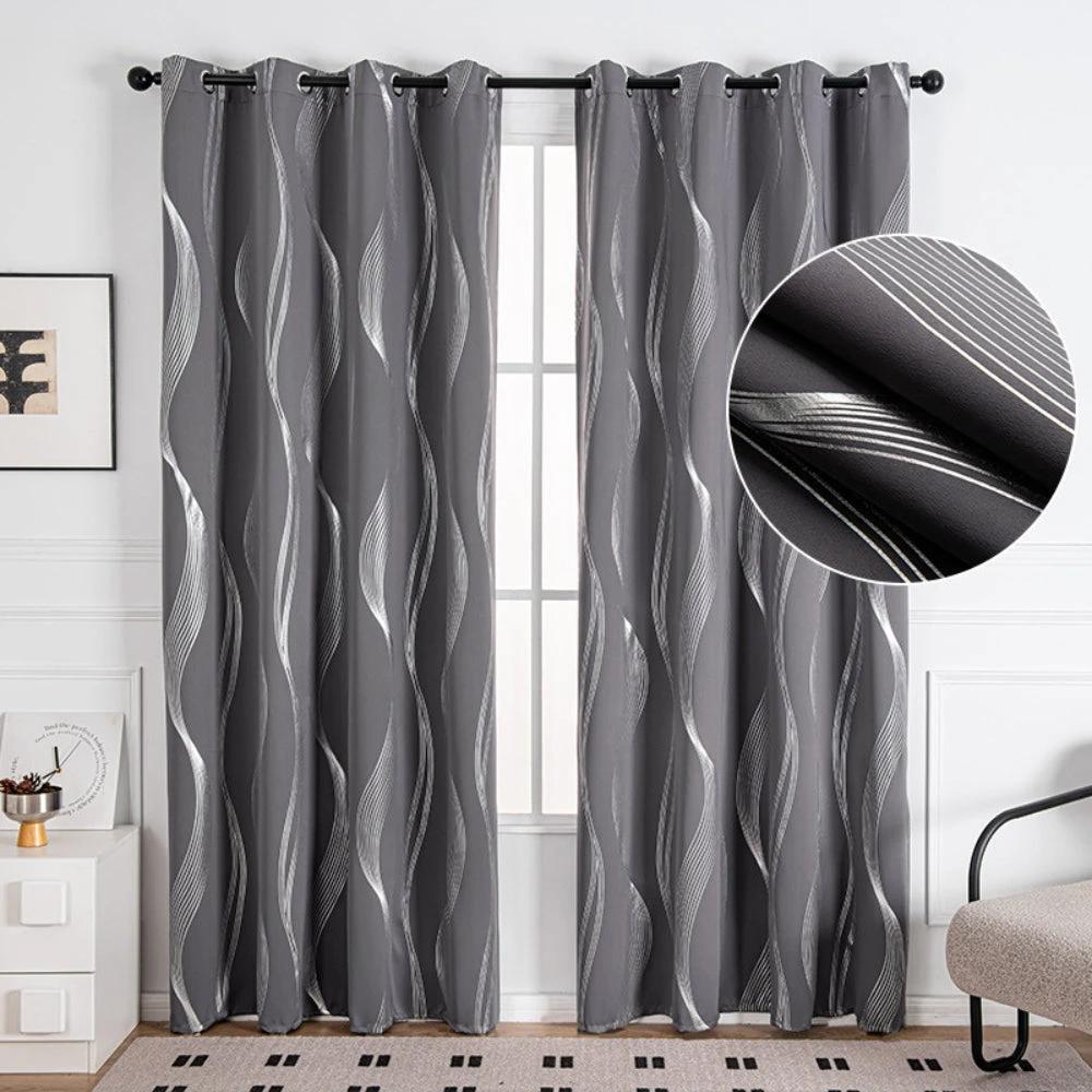 Modern Wave Pattern Blackout Curtain by Casa & Beyond