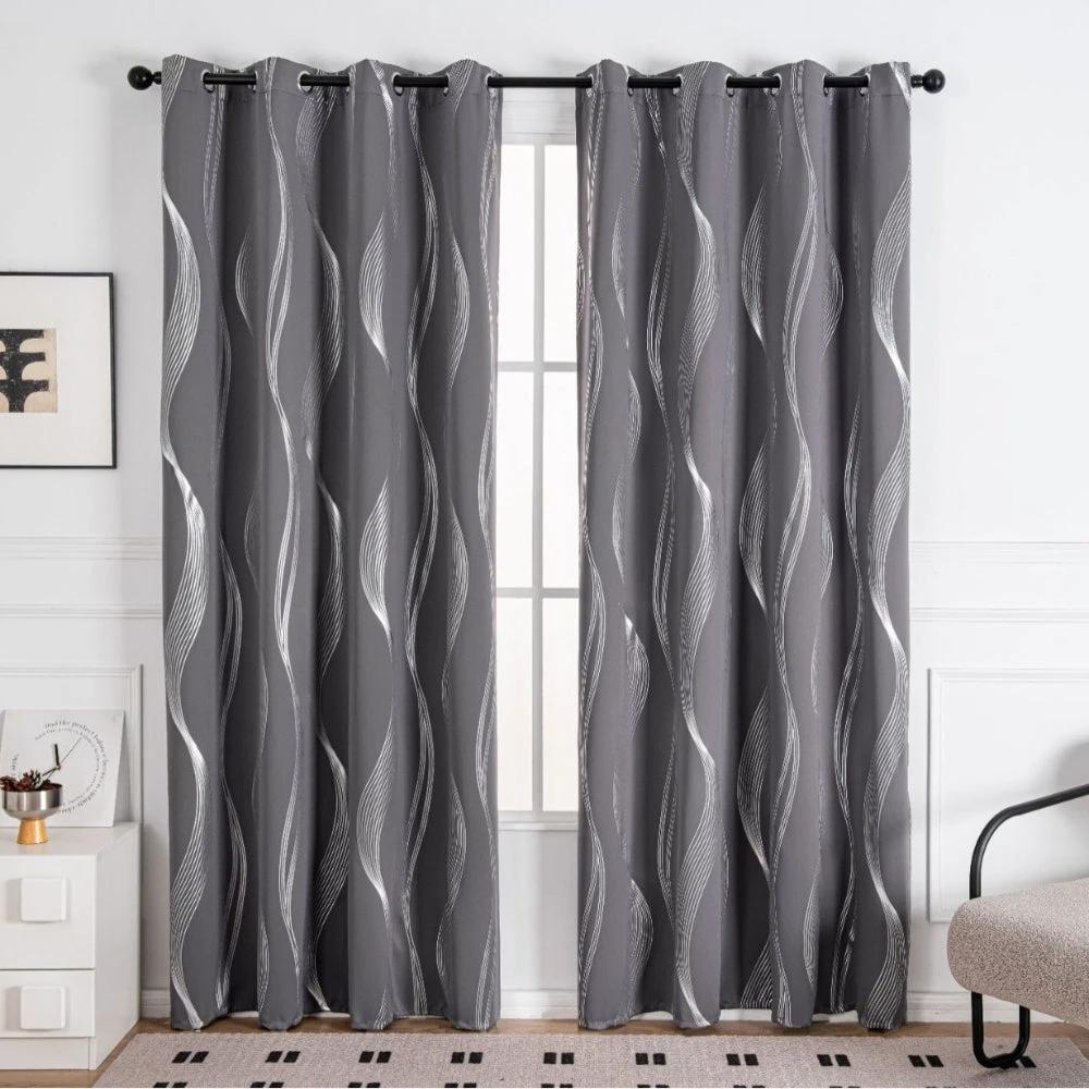 Modern Wave Pattern Blackout Curtain by Casa & Beyond