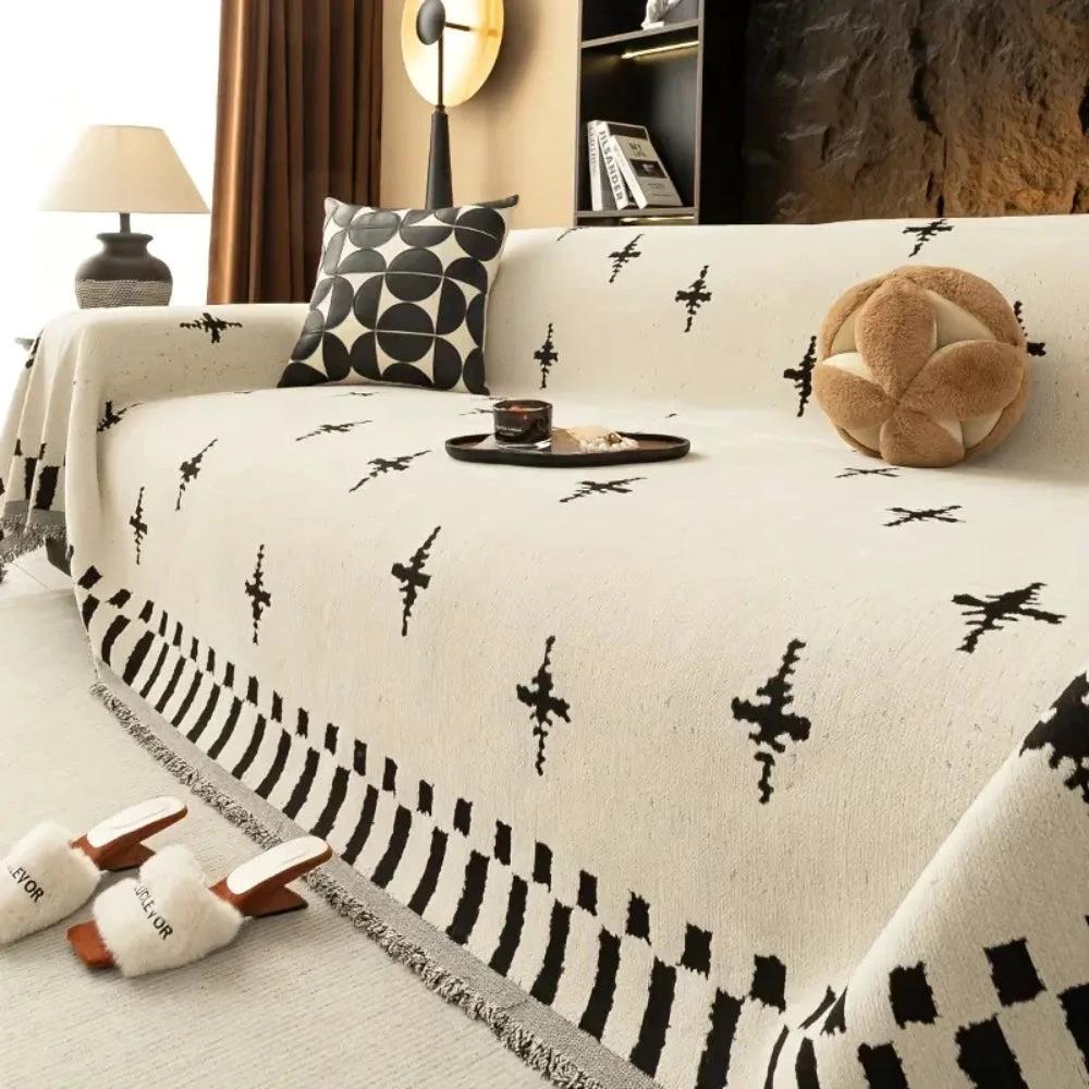 Modern Cross Pattern Sofa Cover by Casa & Beyond