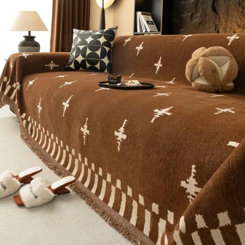 Modern Cross Pattern Sofa Cover by Casa & Beyond