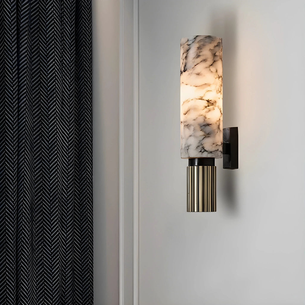 Elegant Wall Light with Stylish Marble Inspired Pattern Bowlift by Bowlift