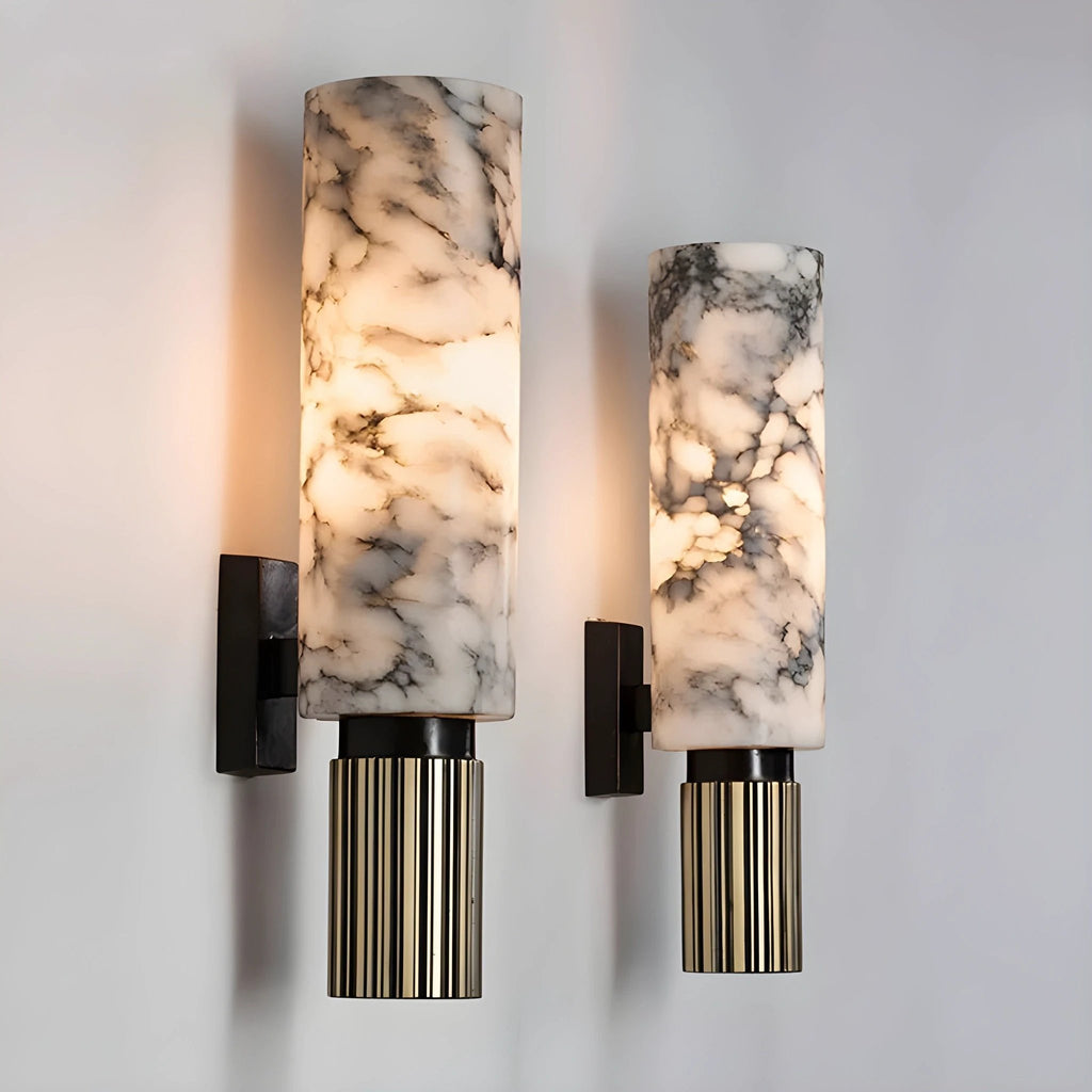 Elegant Wall Light with Stylish Marble Inspired Pattern Bowlift by Bowlift
