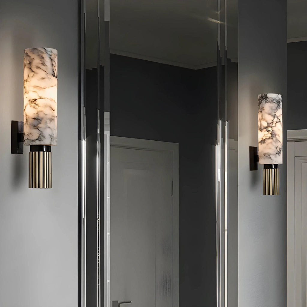 Elegant Wall Light with Stylish Marble Inspired Pattern Bowlift by Bowlift