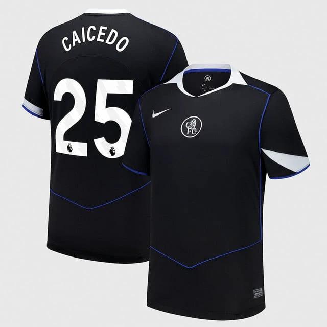 Moises Caicedo 25 Chelsea 2025-26 Third Match Jersey – Black by Soccer Jersey