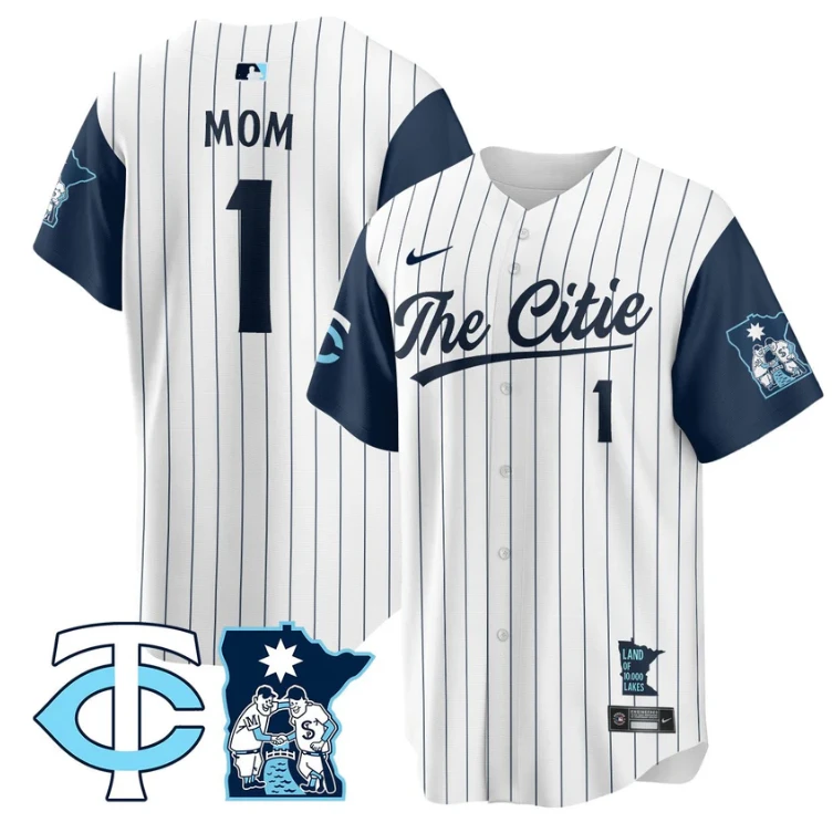 Mom Jersey #1 Minnesota Twins 2025 City Connect Concept Stitched White by My Store
